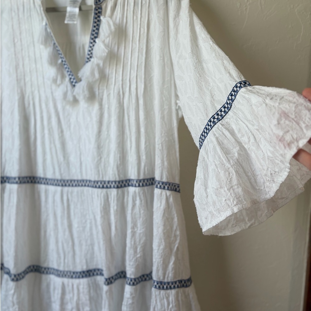 Tommy Bahama White Cotton Embroidered Tunic Dress Coverup XL - Picture 4 of 7